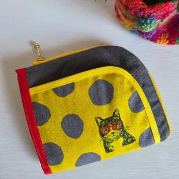 L자 지퍼 지갑 echino 핸드메이드