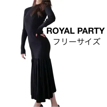 ROYAL PARTY 백 레이스 롱 머메이드 원피스 블랙 프리