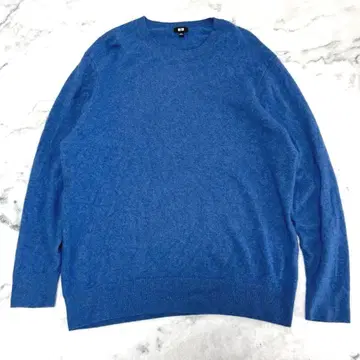 [ 레어 사이즈 ] 유니클로 캐시미어 100% 니트 블루 계열 3XL