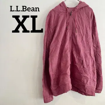 L.L.Bean [ XL ] 핑크 후드티 포켓 부착 속기모 무지
