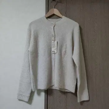 울 혼방 부클레 크루넥 가디건 L 오트밀