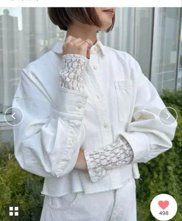 아파트바이 Apb 데님 숏 셔츠 화이트