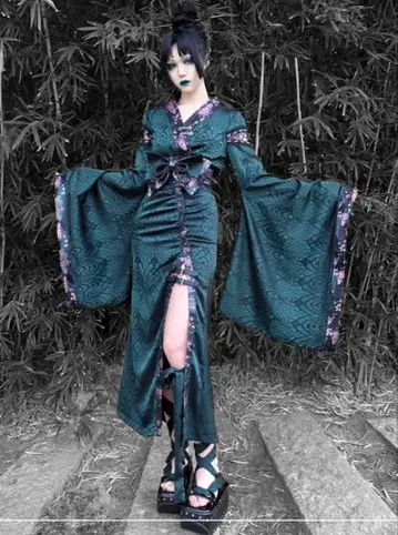 BLOOD SUPPLY QUUZA 기모노풍 셋업 오비 포함