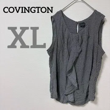 COVINGTON [ XL ] 도트 무늬 슬리브리스 셔츠 상의