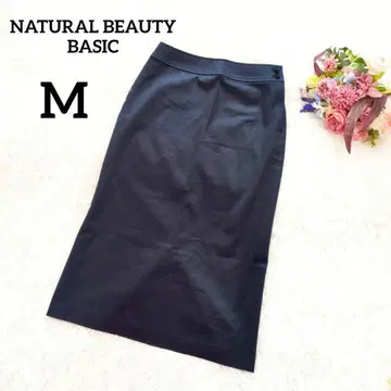 새상품급 내추럴 뷰티 베이직 종아리 기장 타이트 스커트 M 네이비 054