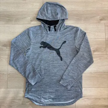 Puma 그레이 후드 부착 후드티