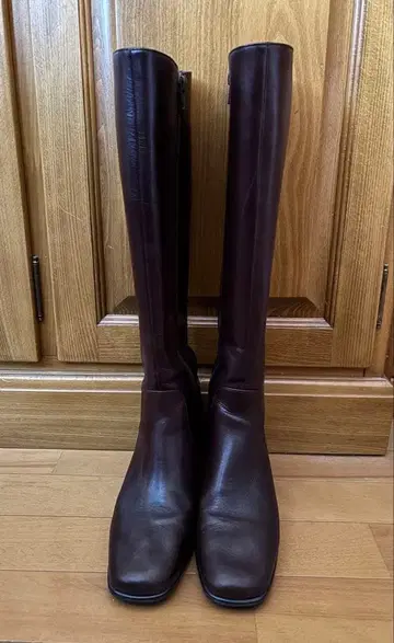 긴자 카네마츠 다크 브라운 가죽 롱 부츠 23cm