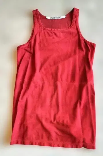 다크 비켄버그 가죽 롱 탱크탑 양가죽