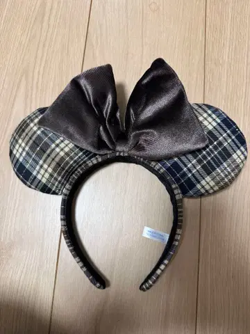 체크 무늬 머리띠 디즈니