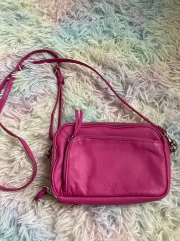 이삭 핑크 가죽 숄더백