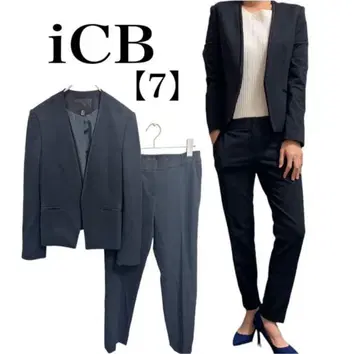 [ 새상품급 ] iCB 수트 셋업 노카라 슬림 네이비 7 S