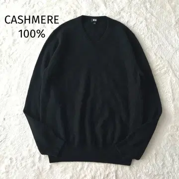 유니클로 여성용 캐시미어 100% V넥 니트 스웨터 L 블랙