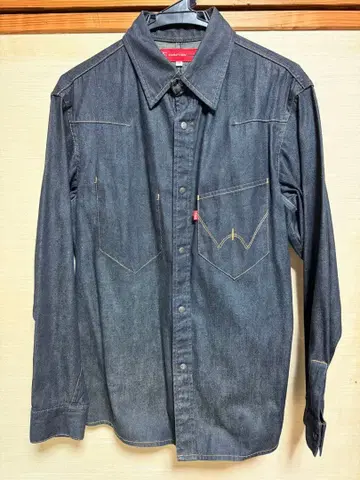 EDWIN E-FUNCTION 긴팔 데님 셔츠 블루 계열 빈티지