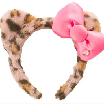 USJ 헬로키티 머리띠 레오파드 무늬 핑크