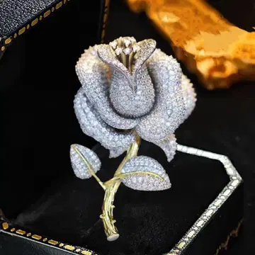 엘레강트한 장미 크리스탈 브로치