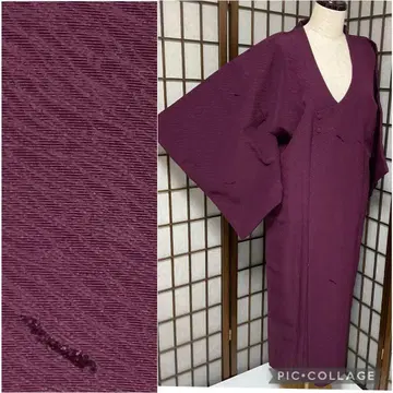 C88 화학 섬유 겨울용 비로드 륜나 코트 롱 컨디션 최상 기모노