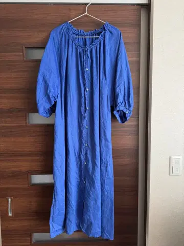 natural by clip 라미 옷깃 개더 원피스