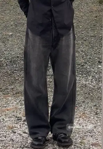 AURALEE 24AW DENIM PAINTER PANTS BLACK 4