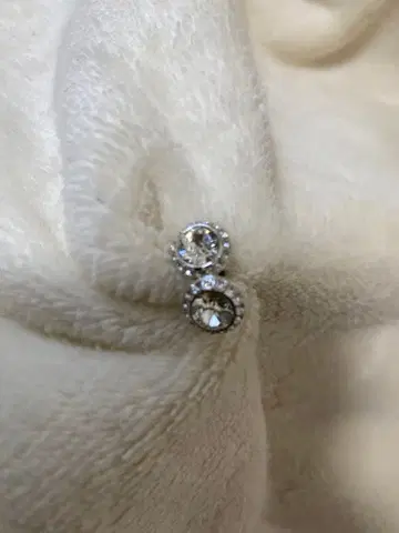 Swarovski 더블 스톤 실버 귀걸이