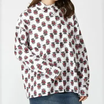 x-girl 올 패턴 긴팔 셔츠 셔츠 상의 사이즈 2