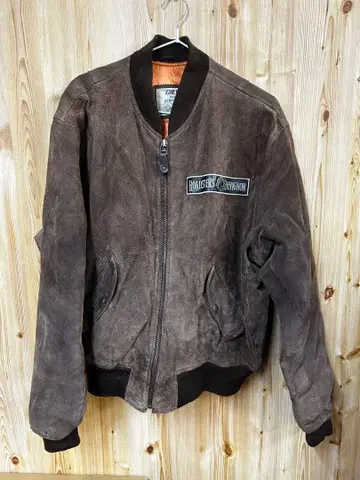 CHEVIGNON 스웨이드 바시티 자켓 브라운 빈티지