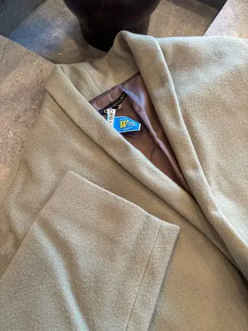 올리브 그린 플리스 롱 코트