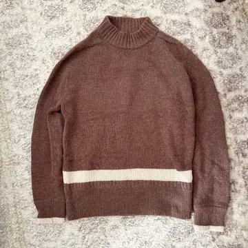 ANACHRONORM 울 혼방 모크넥 스웨터 모카 브라운 하이넥