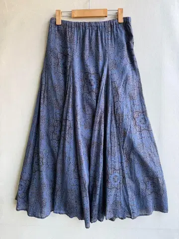 인도산 파보리 여성용 롱 스커트 손수건 페이즐리 패턴 M