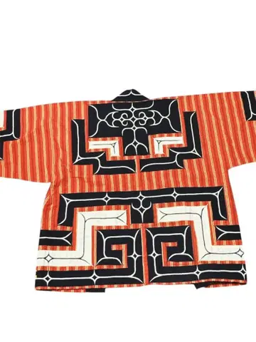 빨강 검정 기하학 패턴 하피 ( 아이누 자수 )