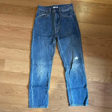 SLY JEANS 스트레이트 데님 블루 데미지 가공