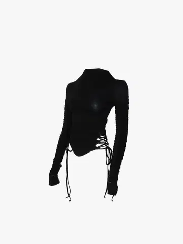 Theredthread S split hem lace up tops