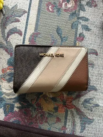 MICHAEL KORS 접이식 지갑 브라운/베이지