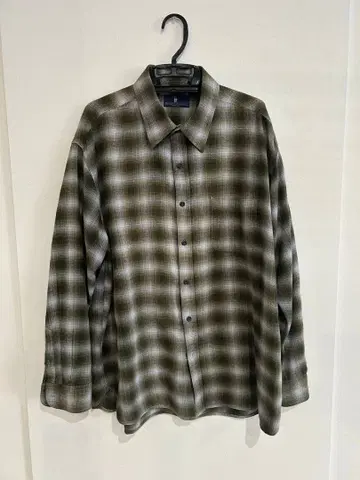 좋은 배색 옴브레 체크 셔츠 긴팔 셔츠