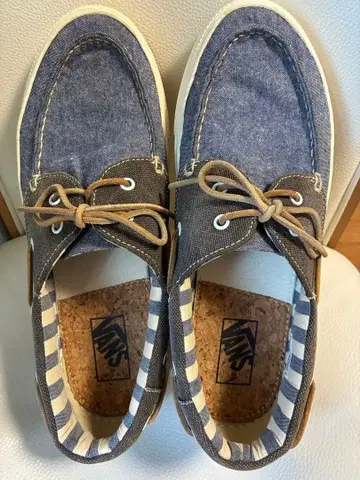 Vans 데님 캐주얼 슈즈 네이비/브라운 27cm 최종 가격 인하.