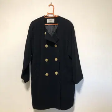 하자품 CEILLA 블랙 울 90% 롱 코트 일본제