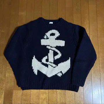 폴 스미스 네이비 니트 스웨터 닻 패턴