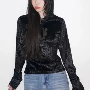 igi OPAL VELOUR HOODIE TEE / 벨로아 후디