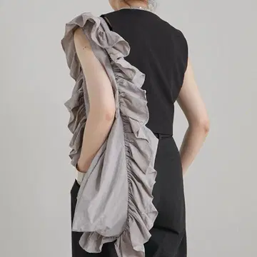 [ ear PAPILLONNE ] 프릴 토트백 퍼플 그레이