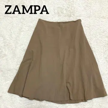ZAMPA 잔파 브라운 플레어 스커트 M 무릎 기장 심플 오피스 브라운