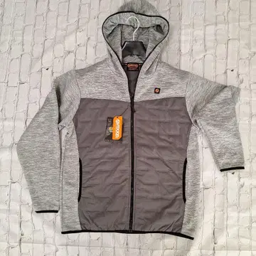 OUTDOOR 후드 부착 그레이 점퍼