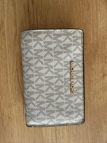 MICHAEL KORS 접이식 지갑 실버 x 브라운