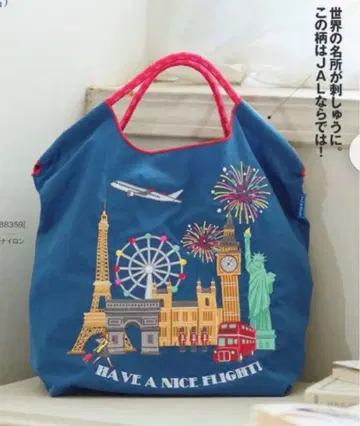 JAL 오리지널 에코백 런던 명소 자수