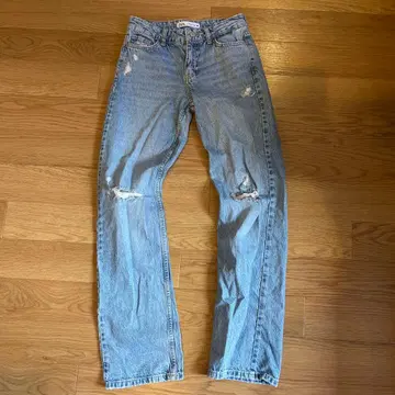ZARA 스트레이트 데님 EUR 32 데미지 가공