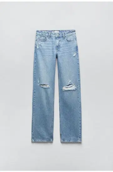 ZARA 스트레이트 데님 EUR 32 데미지 가공