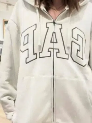 L 릴랙스핏 GAP 로고 보아 안감 집업 후드티 치노