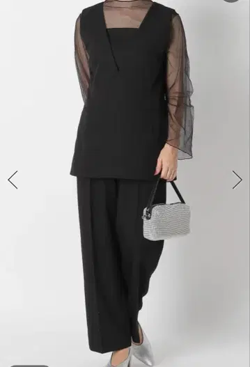 렙심 튤 절개 팬츠 드레스