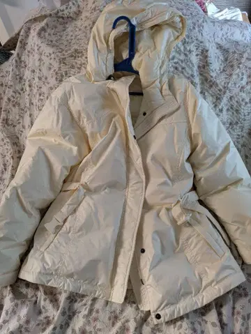 랜즈엔드 Lands' End 후드 부착 다운 M 아이보리