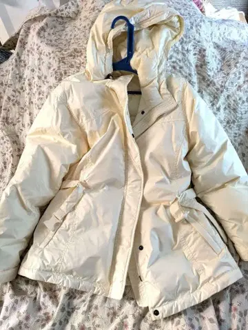 랜즈엔드 Lands' End 후드 부착 다운 M 아이보리