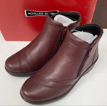 아킬레스 솔보 (22.5cm) 보르도 넓은 폭 4E 양쪽 지퍼