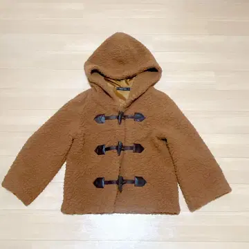[미사용 새상품] 브라운 후드 부착 더플 코트 아우터 M 사이즈